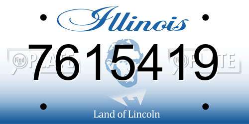 7615419 Illinois License Plate