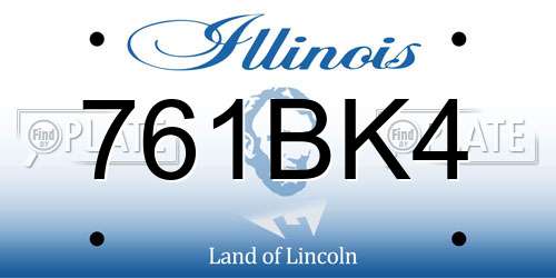 761BK4 Illinois License Plate