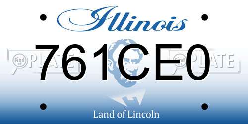 761CE0 Illinois License Plate