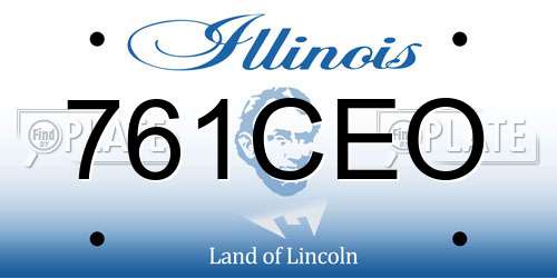 761CEO Illinois License Plate