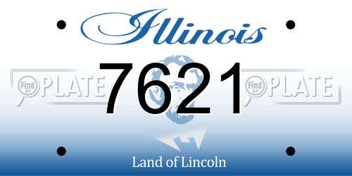 7621 Illinois License Plate