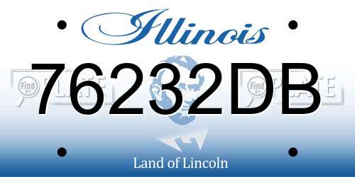 76232DB Illinois License Plate