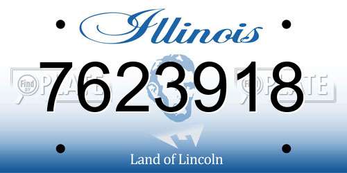 7623918 Illinois License Plate
