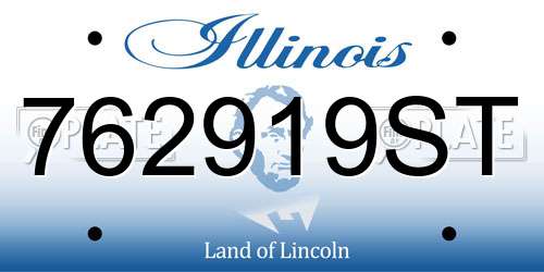 762919ST Illinois License Plate