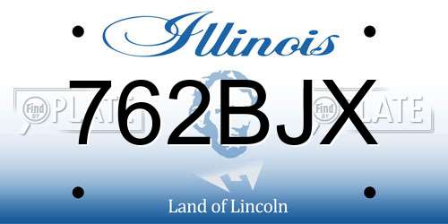 762BJX Illinois License Plate