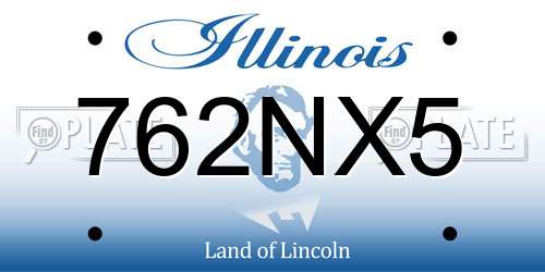 762NX5 Illinois License Plate