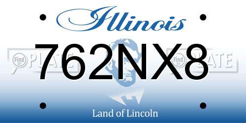762NX8 Illinois License Plate