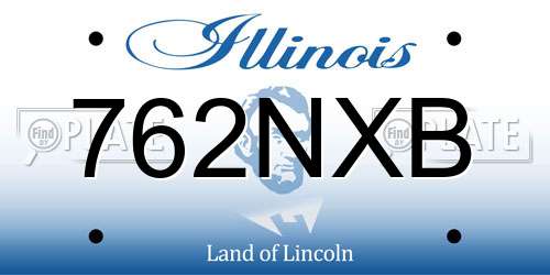 762NXB Illinois License Plate