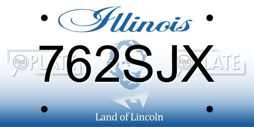 762SJX Illinois License Plate