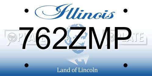 762ZMP Illinois License Plate