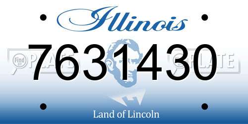 7631430 Illinois License Plate