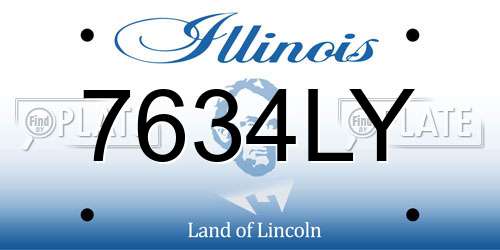 7634LY Illinois License Plate