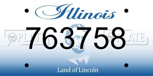 763758 Illinois License Plate
