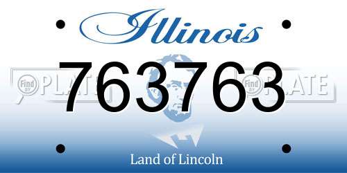 763763 Illinois License Plate