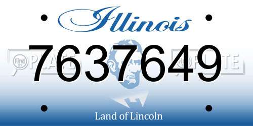 7637649 Illinois License Plate