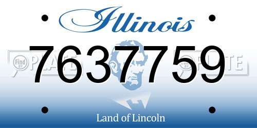 7637759 Illinois License Plate