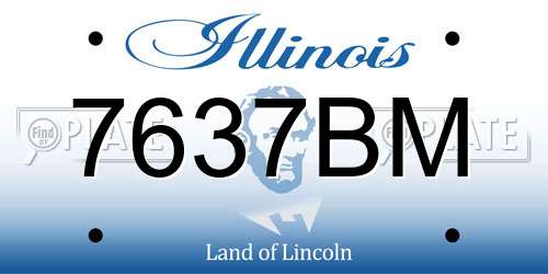 7637BM Illinois License Plate