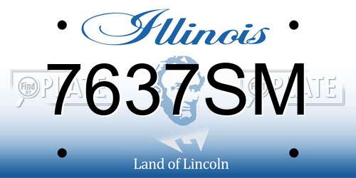 7637SM Illinois License Plate