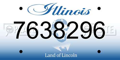 7638296 Illinois License Plate