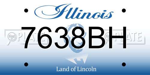 7638BH Illinois License Plate