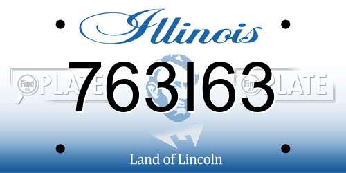 763I63 Illinois License Plate