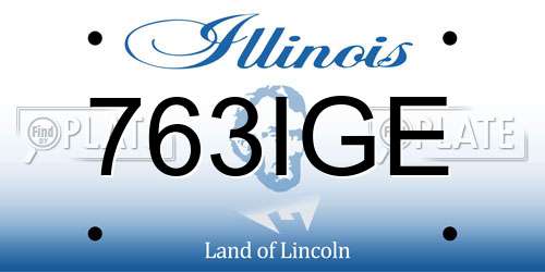 763IGE Illinois License Plate