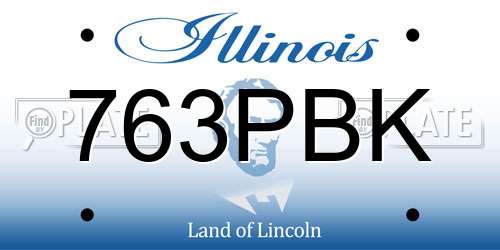 763PBK Illinois License Plate