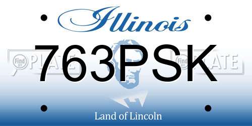 763PSK Illinois License Plate