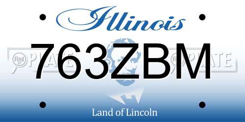 763ZBM Illinois License Plate