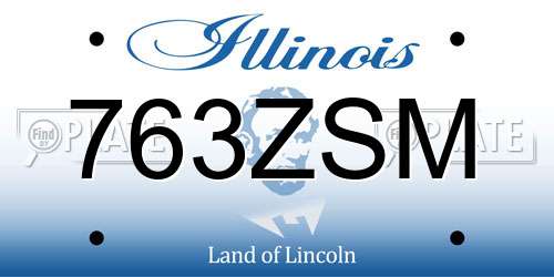 763ZSM Illinois License Plate