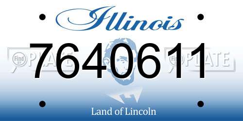 7640611 Illinois License Plate