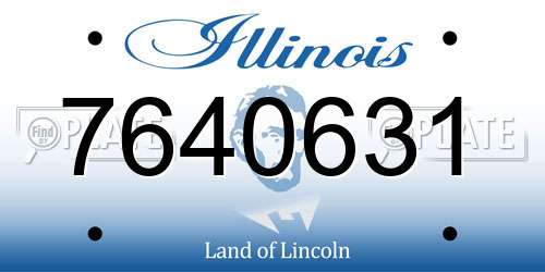 7640631 Illinois License Plate