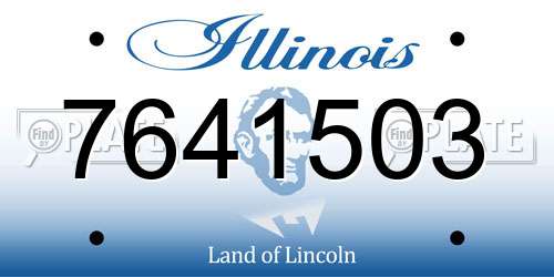 7641503 Illinois License Plate