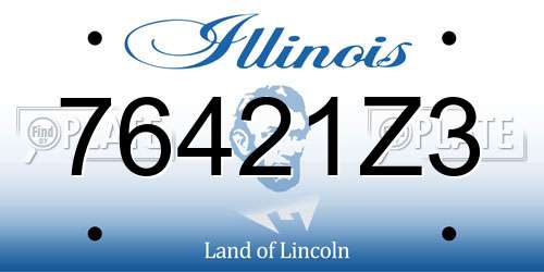 76421Z3 Illinois License Plate
