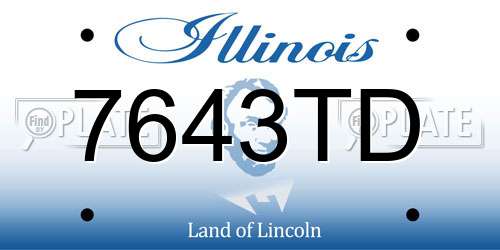 7643TD Illinois License Plate