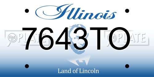 7643TO Illinois License Plate