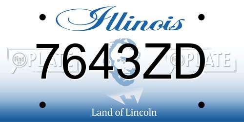 7643ZD Illinois License Plate