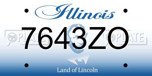7643ZO Illinois License Plate