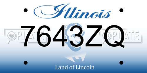 7643ZQ Illinois License Plate