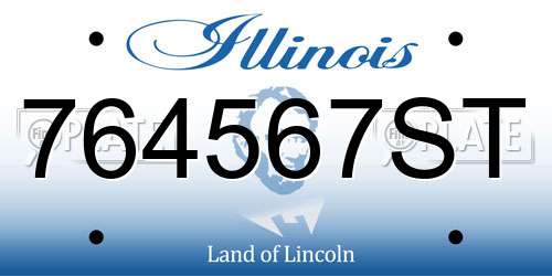 764567ST Illinois License Plate