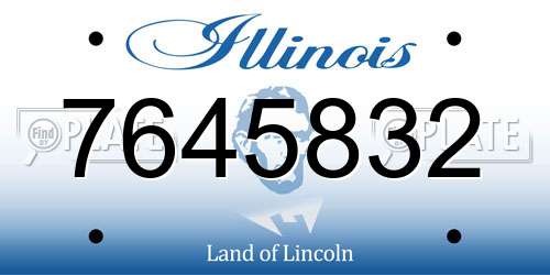 7645832 Illinois License Plate