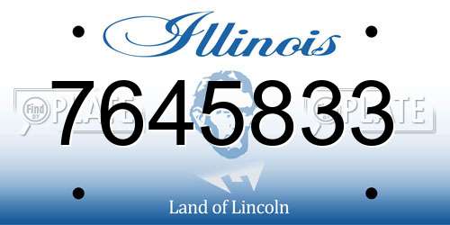 7645833 Illinois License Plate