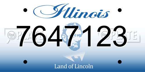 7647123 Illinois License Plate