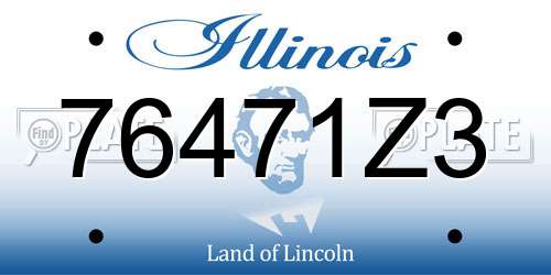 76471Z3 Illinois License Plate