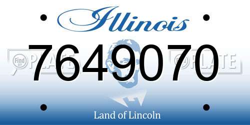 7649070 Illinois License Plate