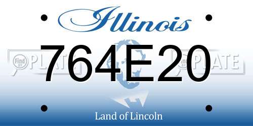 764E20 Illinois License Plate