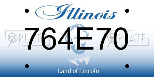 764E70 Illinois License Plate