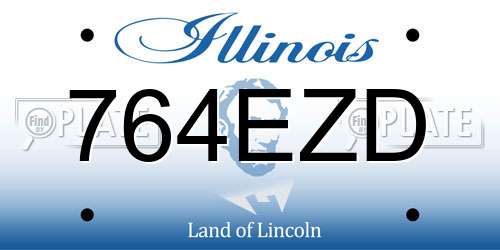 764EZD Illinois License Plate