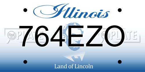 764EZO Illinois License Plate