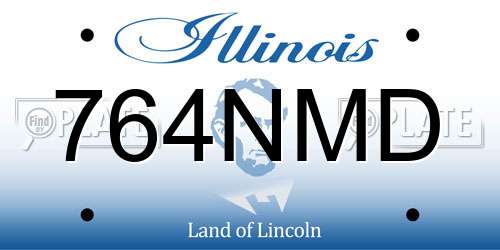 764NMD Illinois License Plate